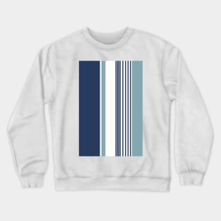 Color Block Stripes Blue Crewneck Sweatshirt